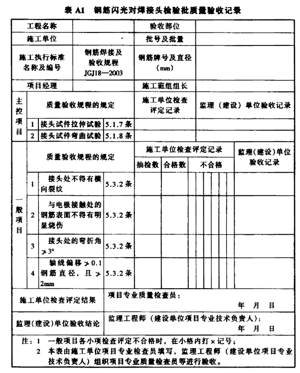 钢筋焊接及验收规程- JGJ 18—2003