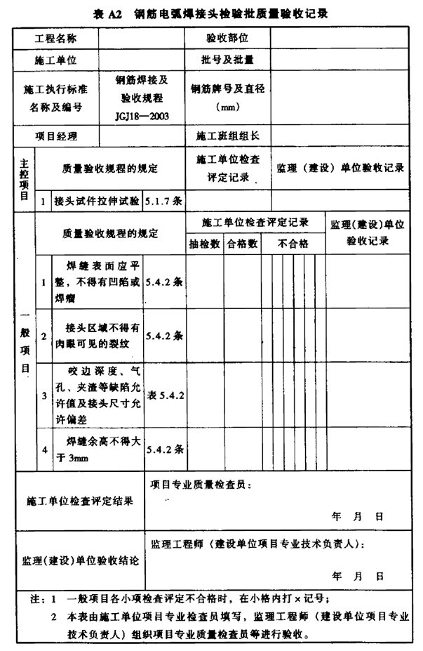 钢筋焊接及验收规程- JGJ 18—2003