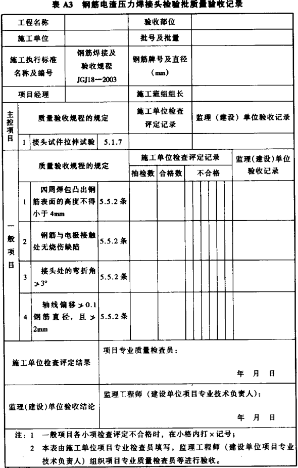 钢筋焊接及验收规程- JGJ 18—2003