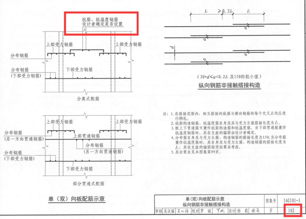 16G101-1第102页板抗裂/抗温度钢筋是否设置需要请设计确定